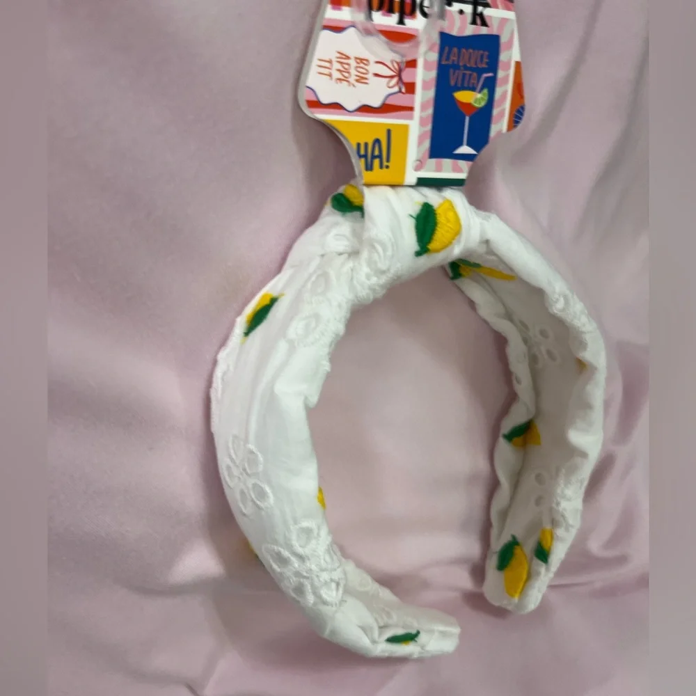 NWT ⚜️🍋⚜️ Piper K Gorgeous Satin Lemon Print Headband - Picture 5 of 11